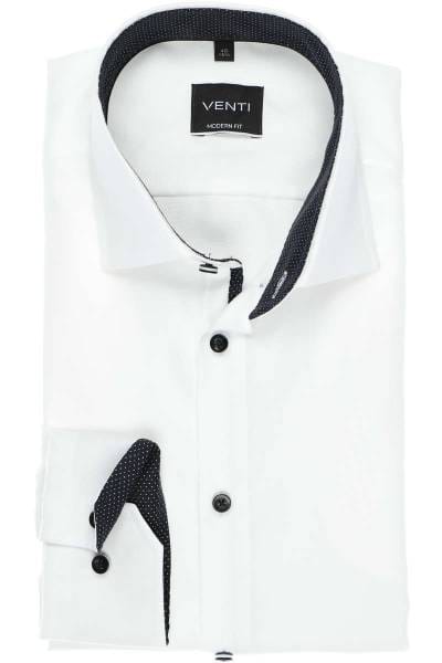 Venti Modern Fit Hemd weiss, Strukturiert