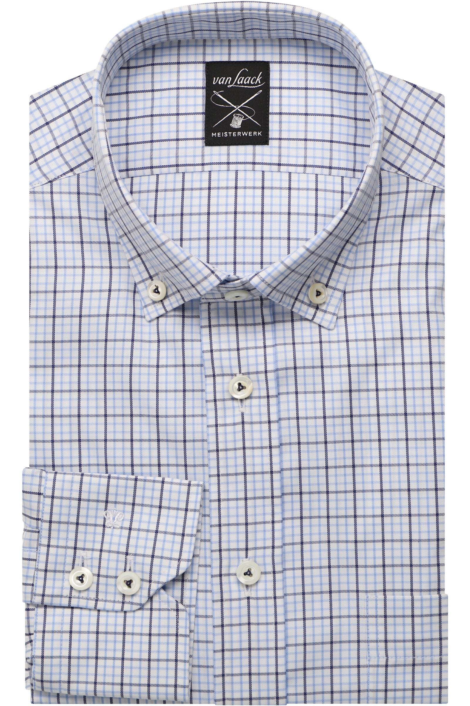 van Laack Meisterwerk Tailor Fit Hemd blau/weiss, Kariert 44 - XL