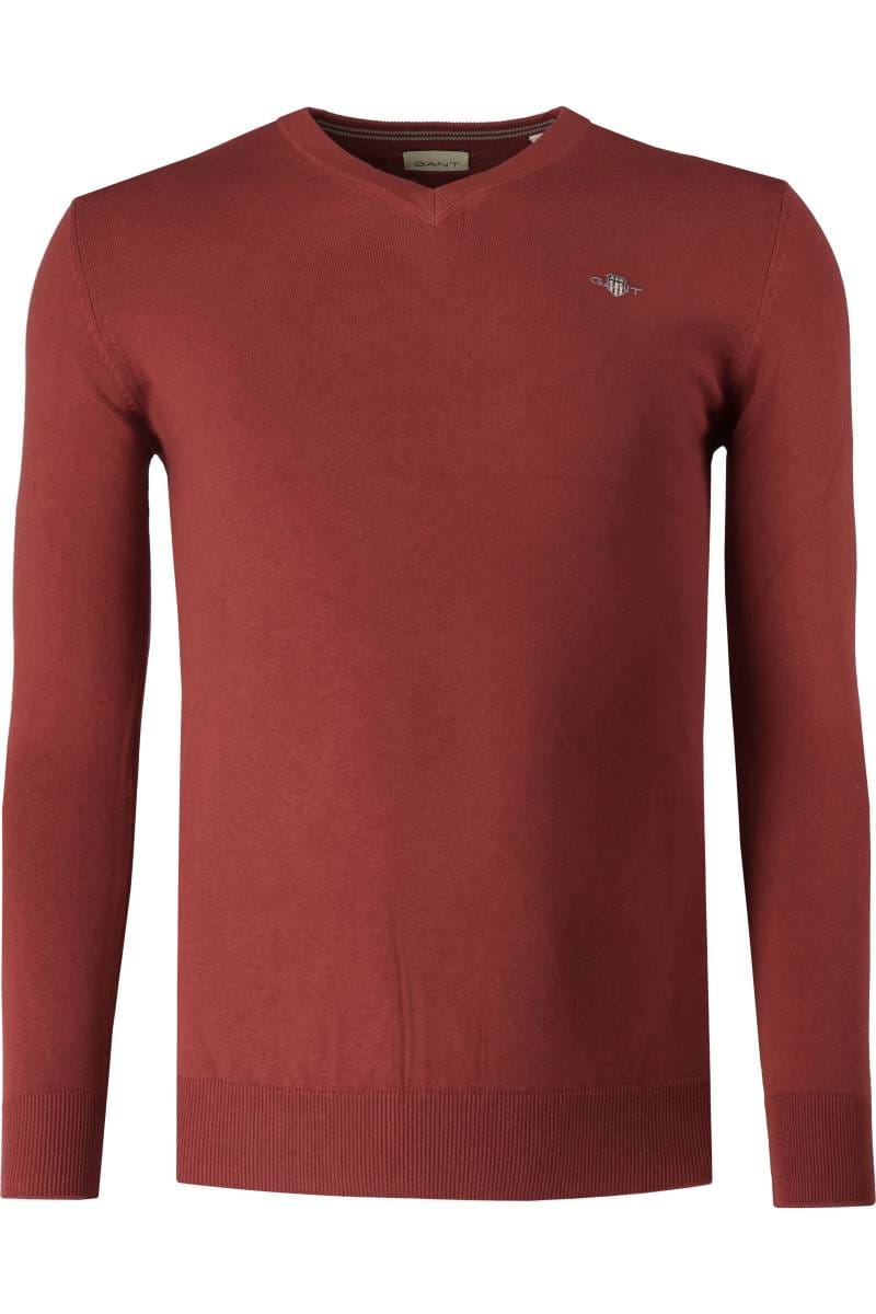 GANT Regular Fit Pullover V-Ausschnitt rot, Einfarbig Alle