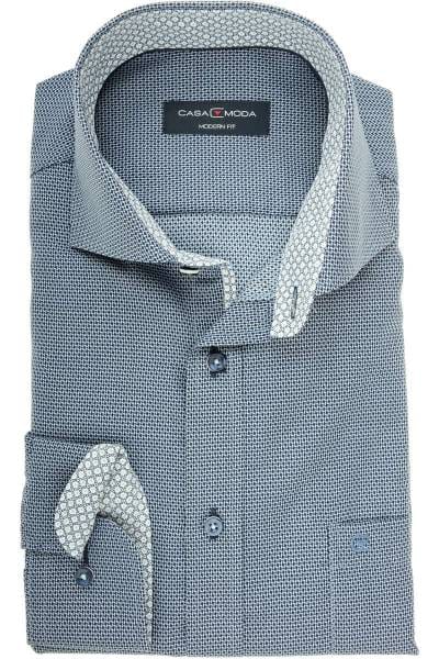 Casa Moda Modern Fit Hemd marine/bleu, Gemustert