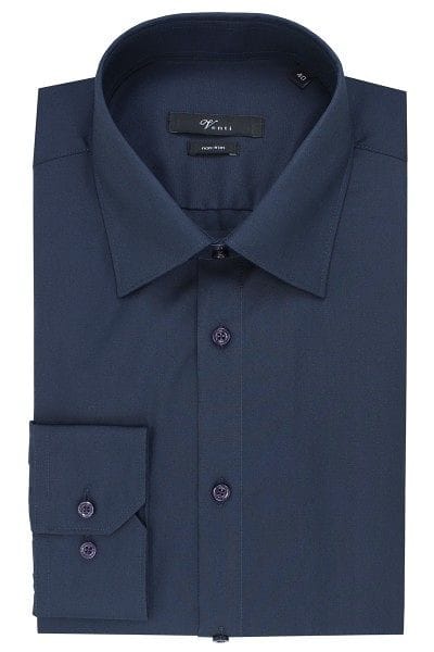 Venti Hemd - Slim Fit - dunkelblau, Einfarbig