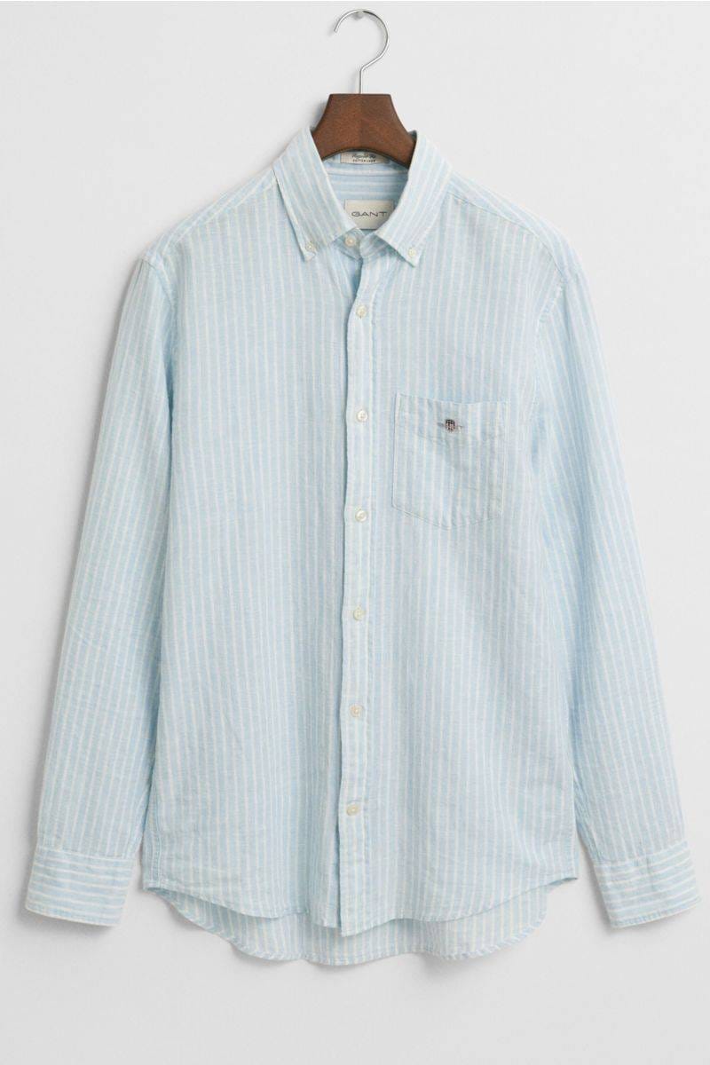 Chemise Homme Lin-Coton HISDERN - Manches Longues Décontractée - Légère Et Respirante