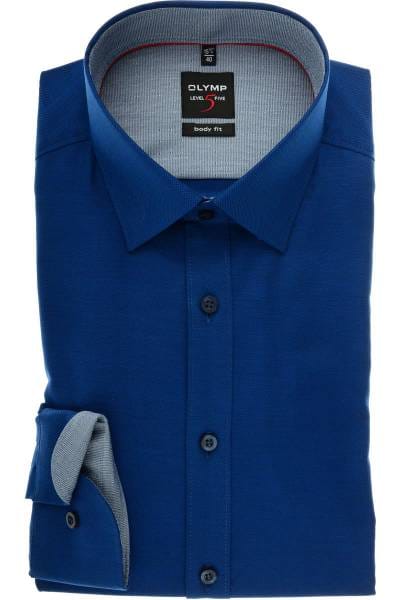 OLYMP Level Five Body Fit Hemd marine, Faux-uni