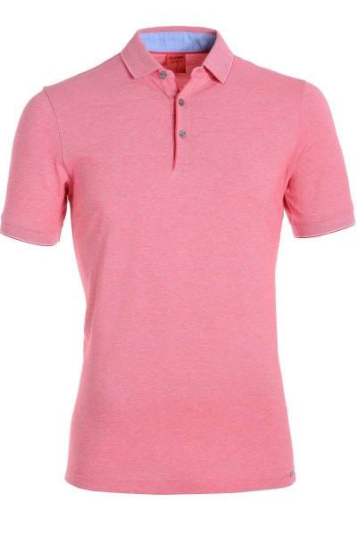 Olymp Level Five Body Fit Poloshirt granat/weiss, Zweifarbig