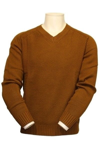Olymp Strick - V-Ausschnitt Pullover - karamell