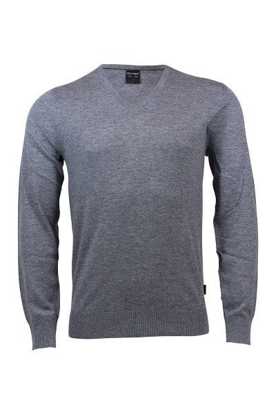 Olymp Strickpullover Level 5 Five Body Fit - grau