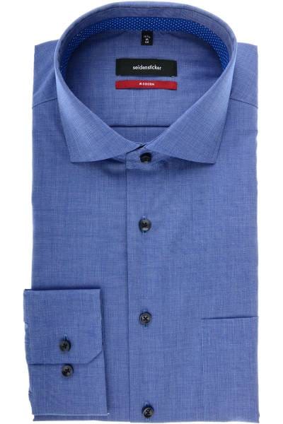 Seidensticker Modern Fit Hemd mittelblau, Einfarbig