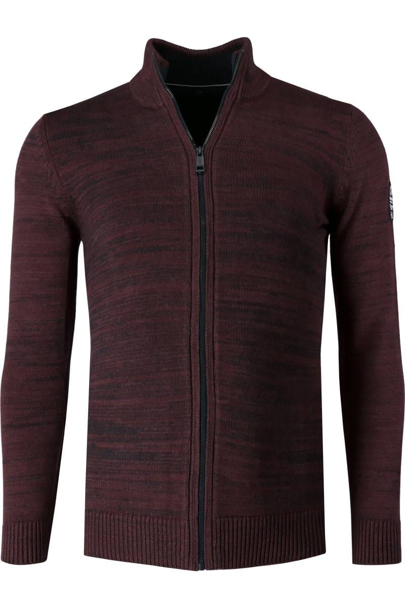 Casa Moda Regular Fit Herren Strickjacke Zip rot, Einfarbig