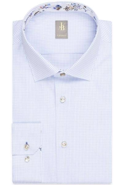 Jacques Britt Custom Fit Hemd blau/weiss, Kariert