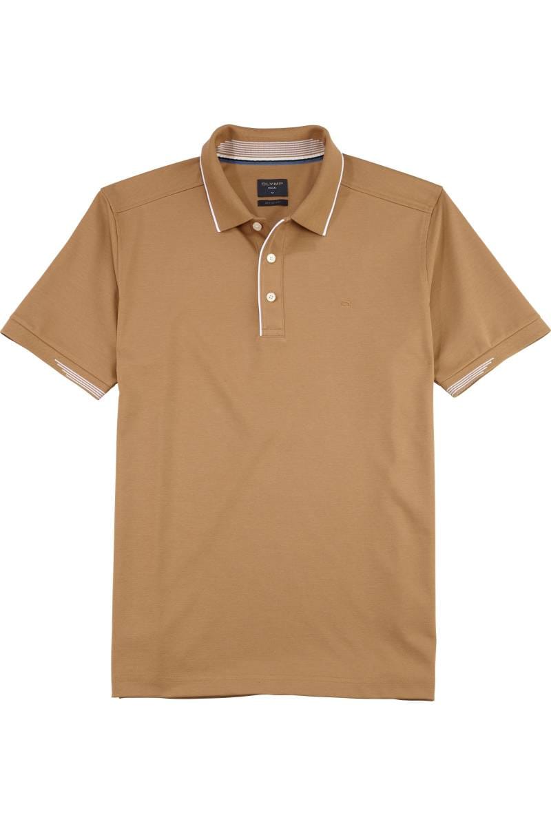 Olymp Casual Regular Fit polo shirt caramel, One Colour