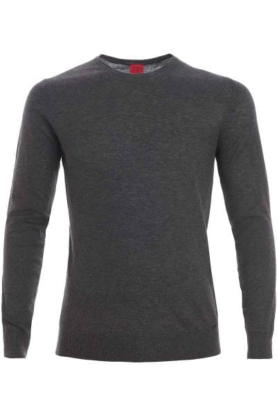 OLYMP Level Five Strickpullover Rundhals anthrazit, einfarbig