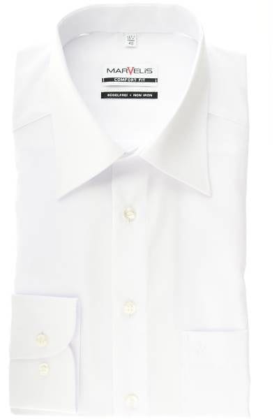 Marvelis Hemd - Comfort Fit - weiss, Einfarbig