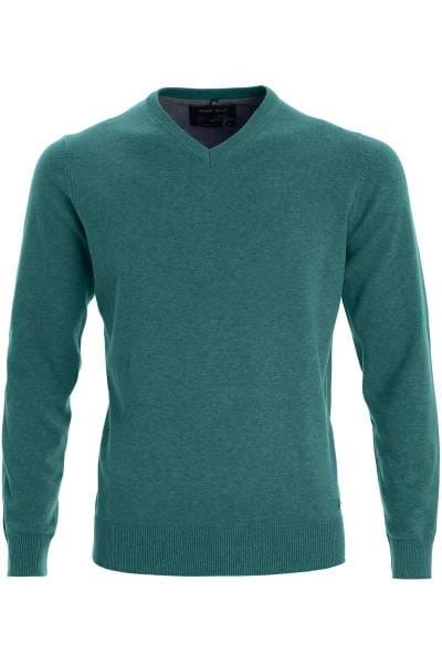 Marvelis Strickpullover V-Ausschnitt dunkelgrün, einfarbig