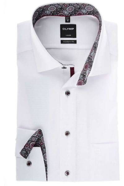 Olymp Luxor Modern Fit Hemd weiss, Strukturiert