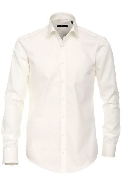 Venti Hemd - Slim Fit - creme, Einfarbig