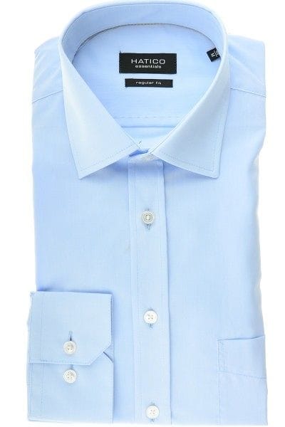 Hatico Hemd - Regular Fit - hellblau, Einfarbig