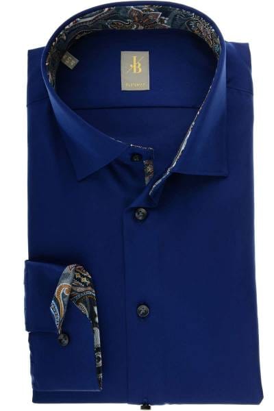 Jacques Britt Custom Fit Hemd royal, Einfarbig