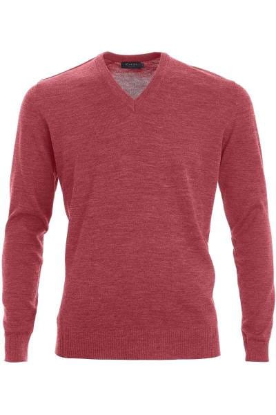 MAERZ Strickpullover Classic Fit V-Ausschnitt pflaume, einfarbig