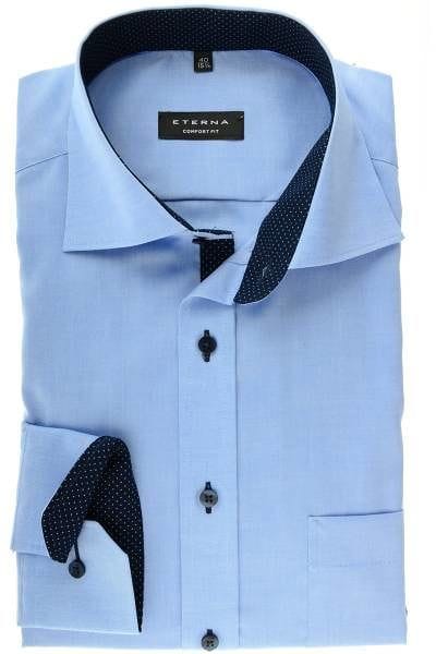 Eterna Hemd - Comfort Fit - blau, Einfarbig