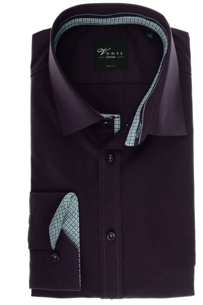 Venti Body Fit Hemd violett, Einfarbig