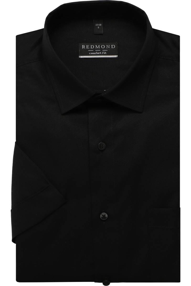 Chemise D'Affaires Homme Redmond - 100% Coton, Coupe Confort Fit - Noir Taille XXL (90) - Classique & Polyvalente