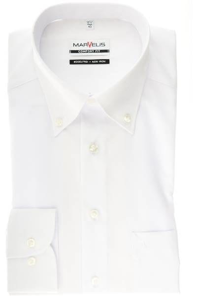 Marvelis Hemd - Comfort Fit - weiss, Einfarbig