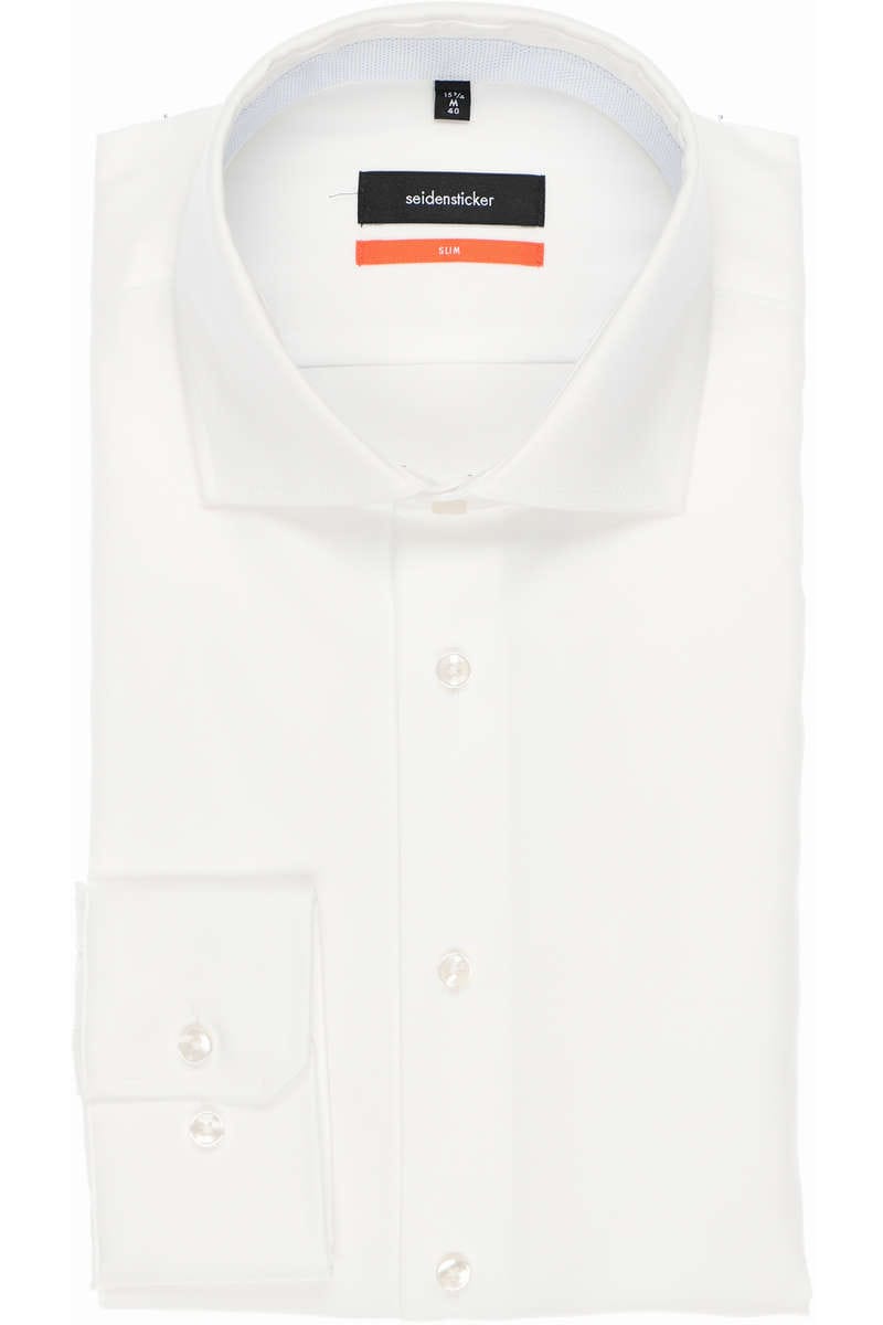 Seidensticker Slim Fit Hemd weiss, Einfarbig 38 - S Seidensticker Slim Fit Hemd weiss, Einfarbig 38 - S