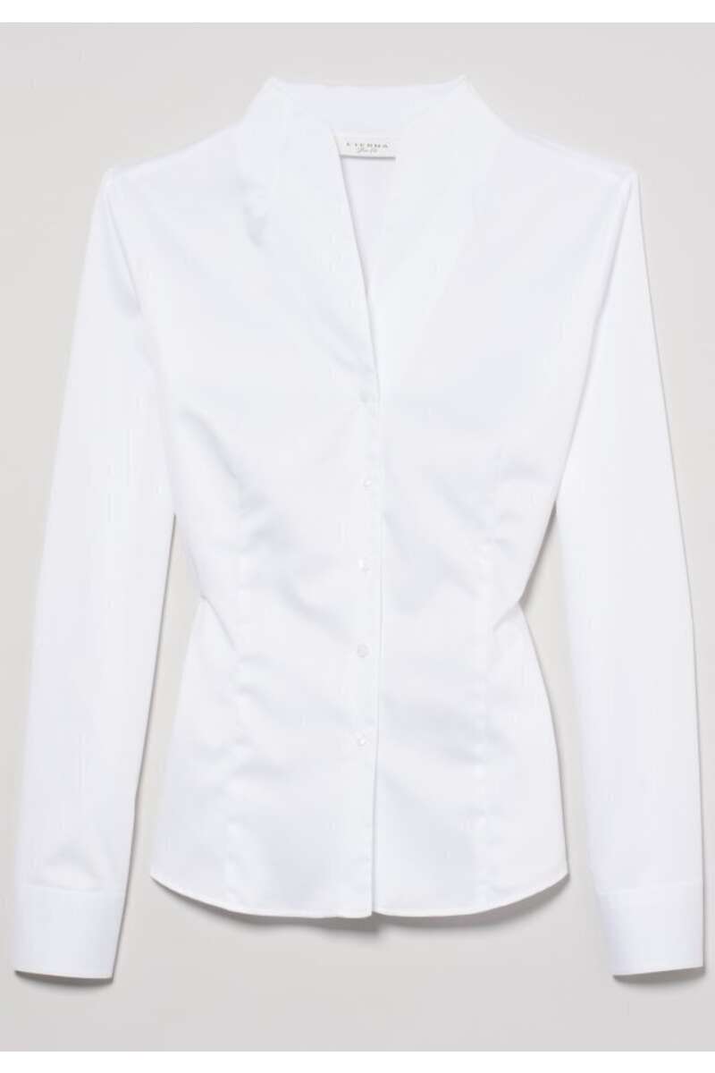 ETERNA Slim Fit Bluse weiss, Einfarbig 42