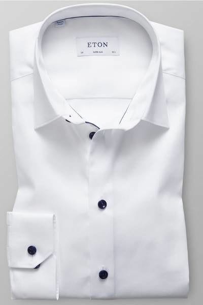 Eton Hemd - Super Slim - weiss, Einfarbig