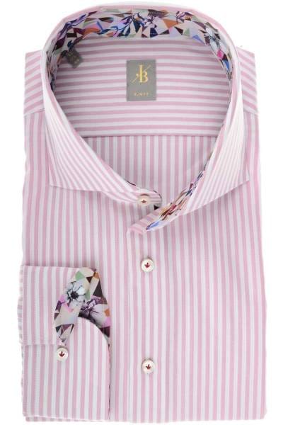 Jacques Britt Slim Fit Hemd rosa/weiss, Gestreift