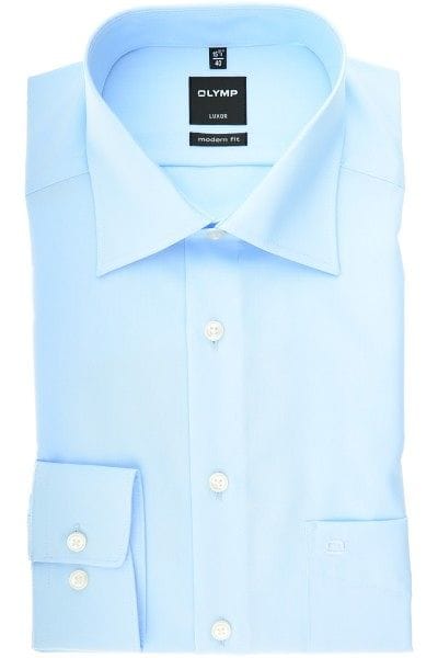 Olymp Hemd - Modern Fit - bleu, Einfarbig