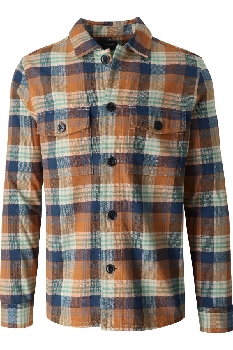 OLYMP Casual Overshirt Hemdjacke nougat, Kariert