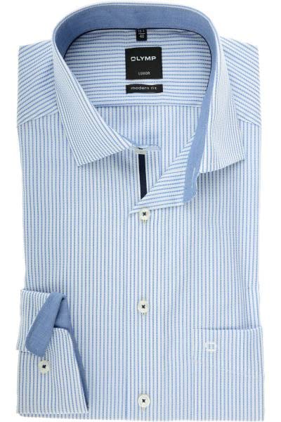 OLYMP Luxor Modern Fit Hemd royal/weiss, Gestreift