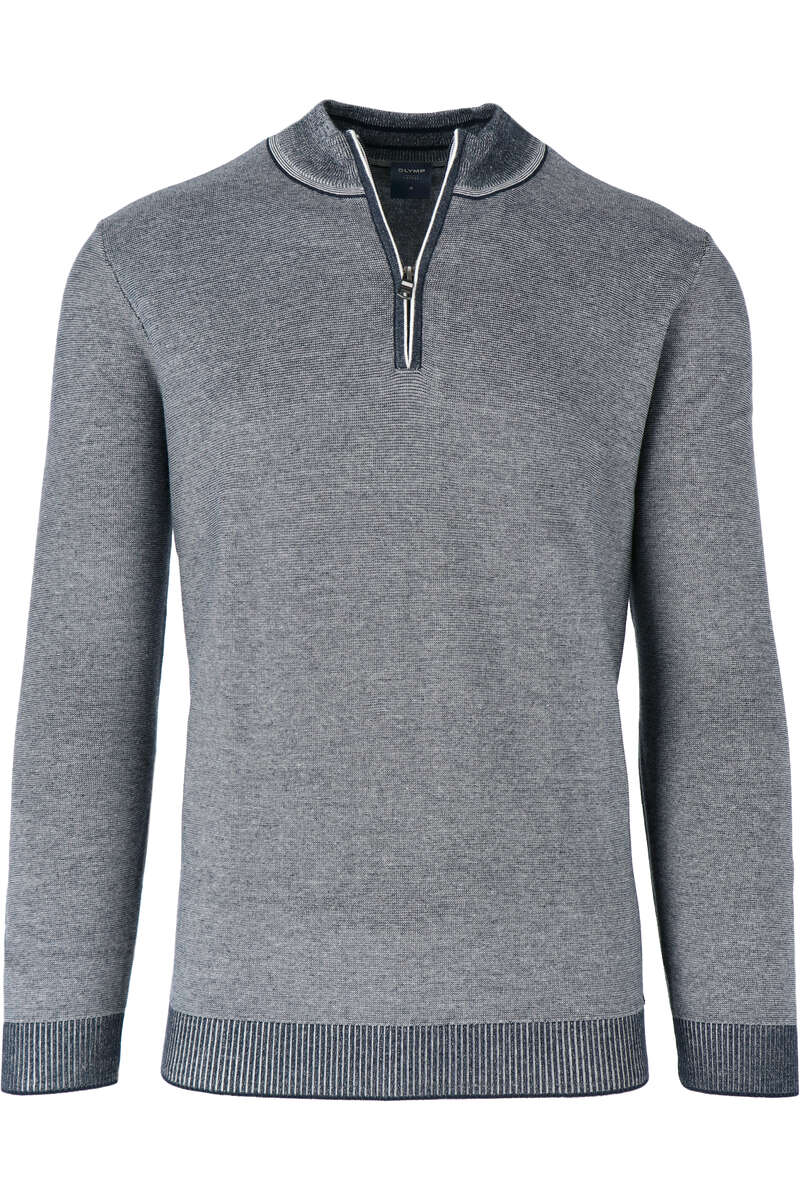 OLYMP Modern Fit Troyer Zip marine, einfarbig M OLYMP Modern Fit Troyer Zip marine, einfarbig M