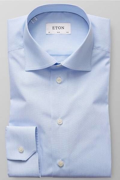 Eton Hemd - Slim Fit - hellblau/weiss, Zündholzstreifen