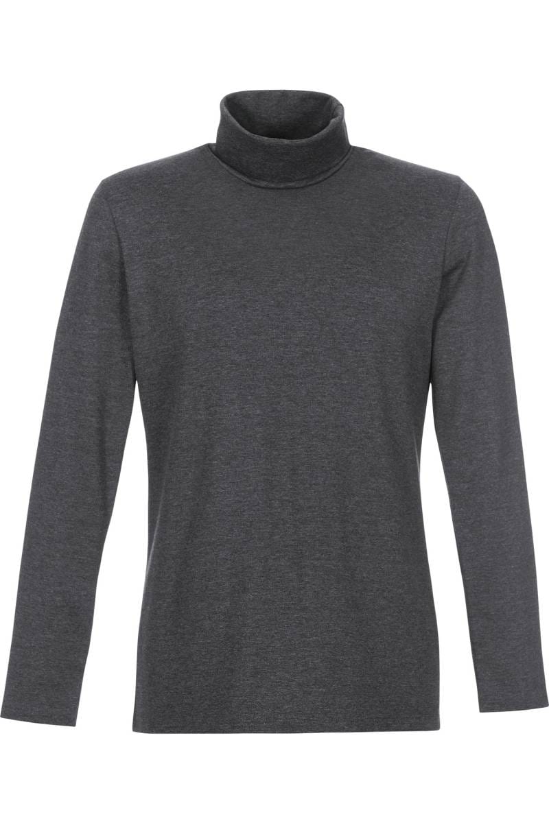 TRIGEMA Slim Fit Herren Rollkragenshirt Rollkragen anthrazit