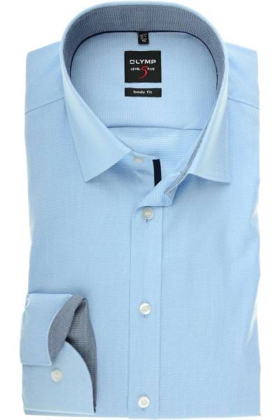 OLYMP Level Five Body Fit Hemd bleu, Faux-uni