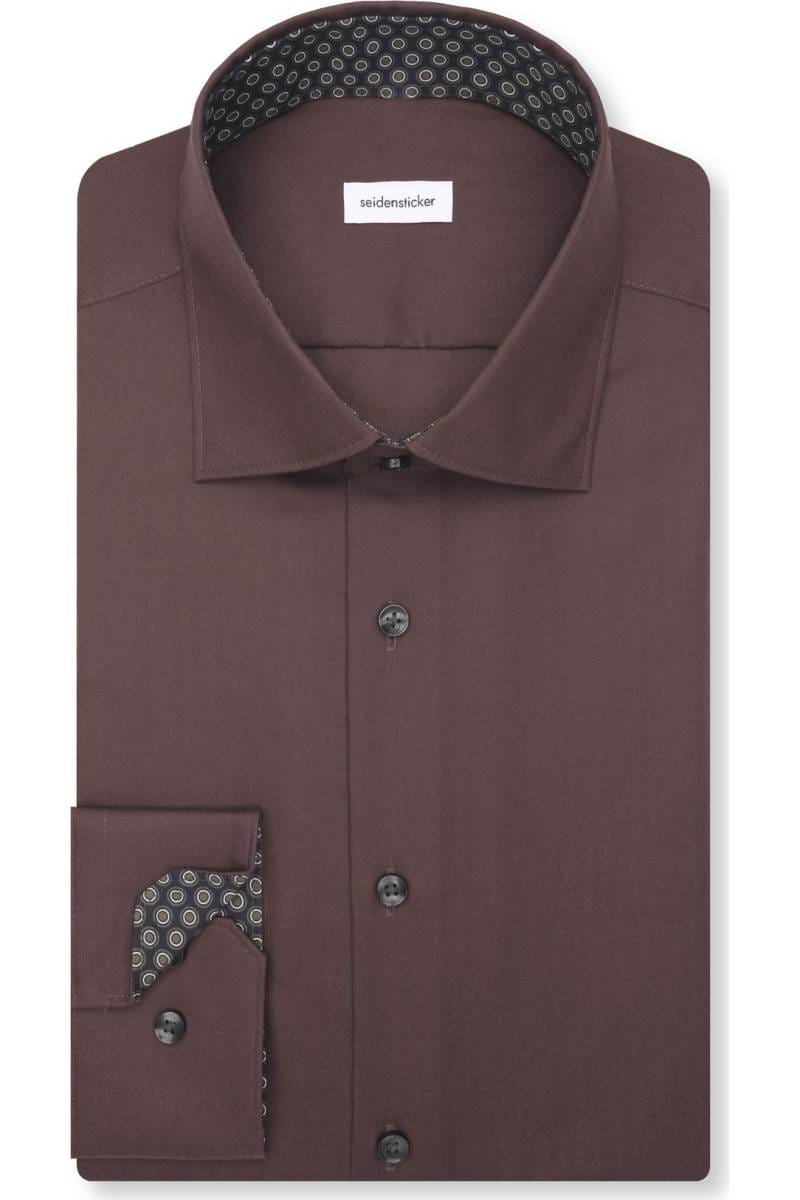 Seidensticker Slim Fit SMART ESSENTIALS Hemd dunkelbraun, Einfarbig | Businesshemden.com Seidensticker Slim Fit SMART ESSENTIALS Hemd dunkelbraun, Einfarbig | Businesshemden.com