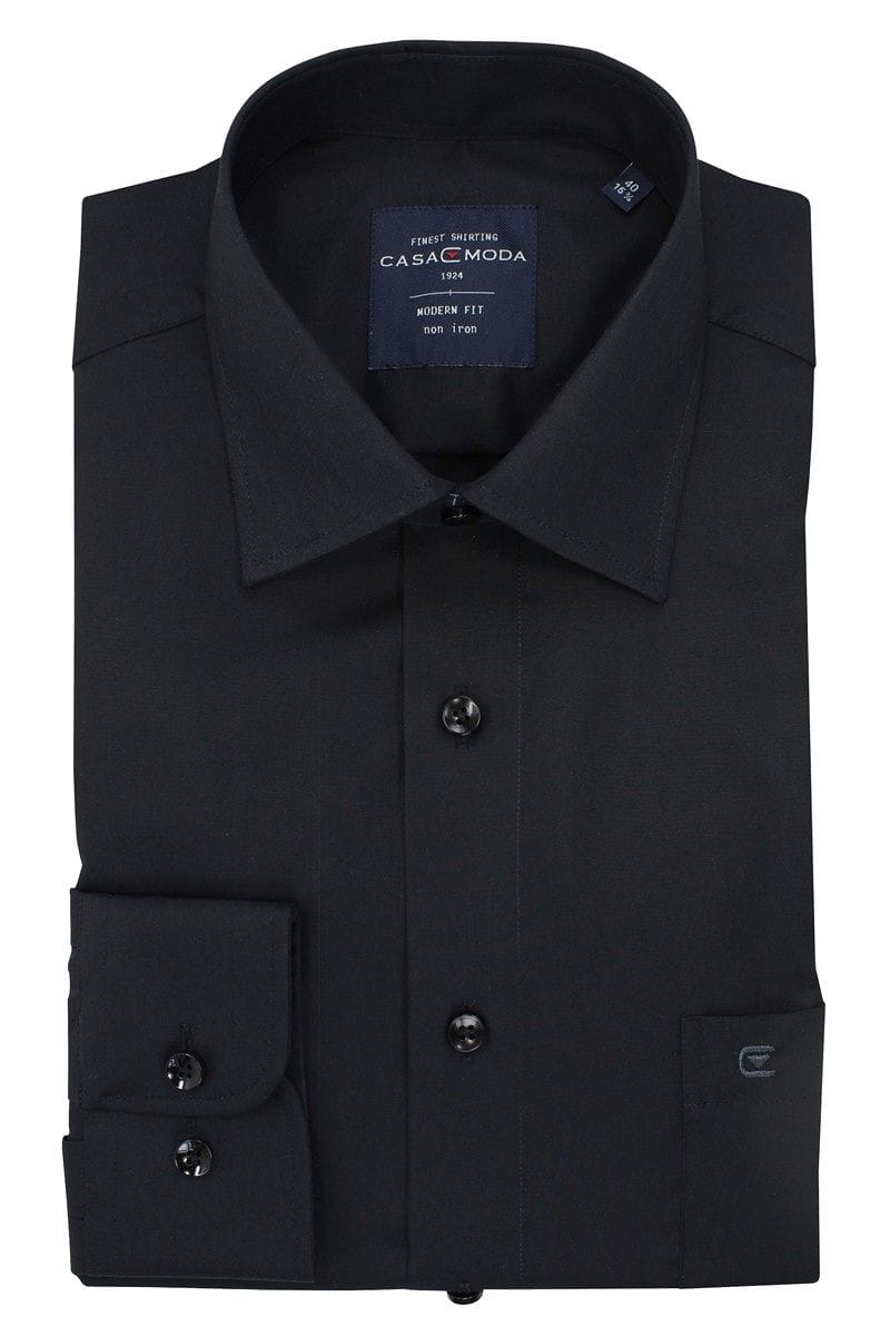 Casa Moda Hemd - Modern Fit - black, One Colour