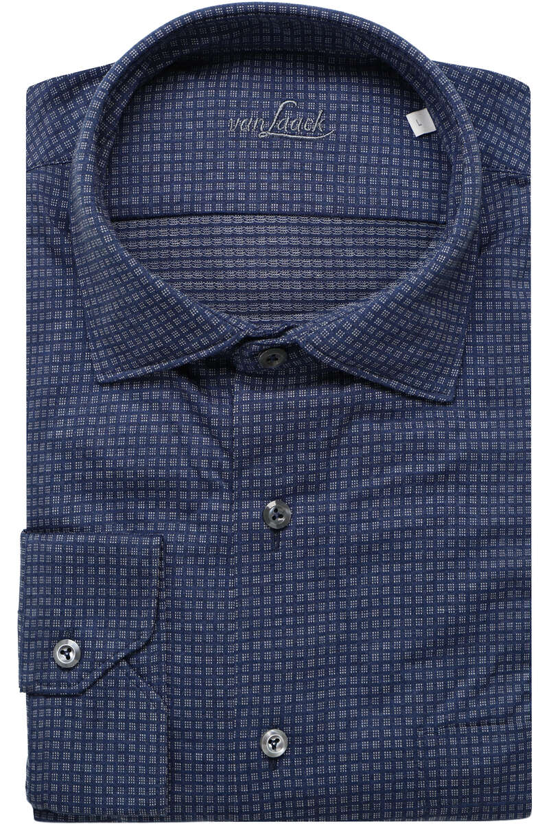 Van Laack Tailor Fit Jerseyhemd blaugrau, Gemustert XL Van Laack Tailor Fit Jerseyhemd blaugrau, Gemustert XL