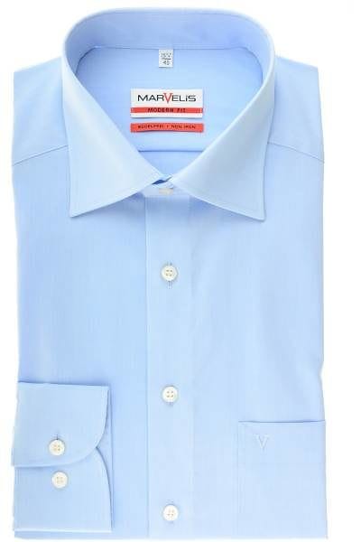 Marvelis Hemd - Modern Fit - bleu, Einfarbig
