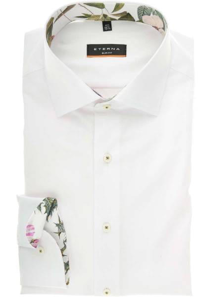 ETERNA Slim Fit Hemd weiss, Einfarbig