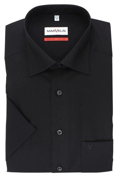 Marvelis Hemd - Comfort Fit - schwarz, Einfarbig