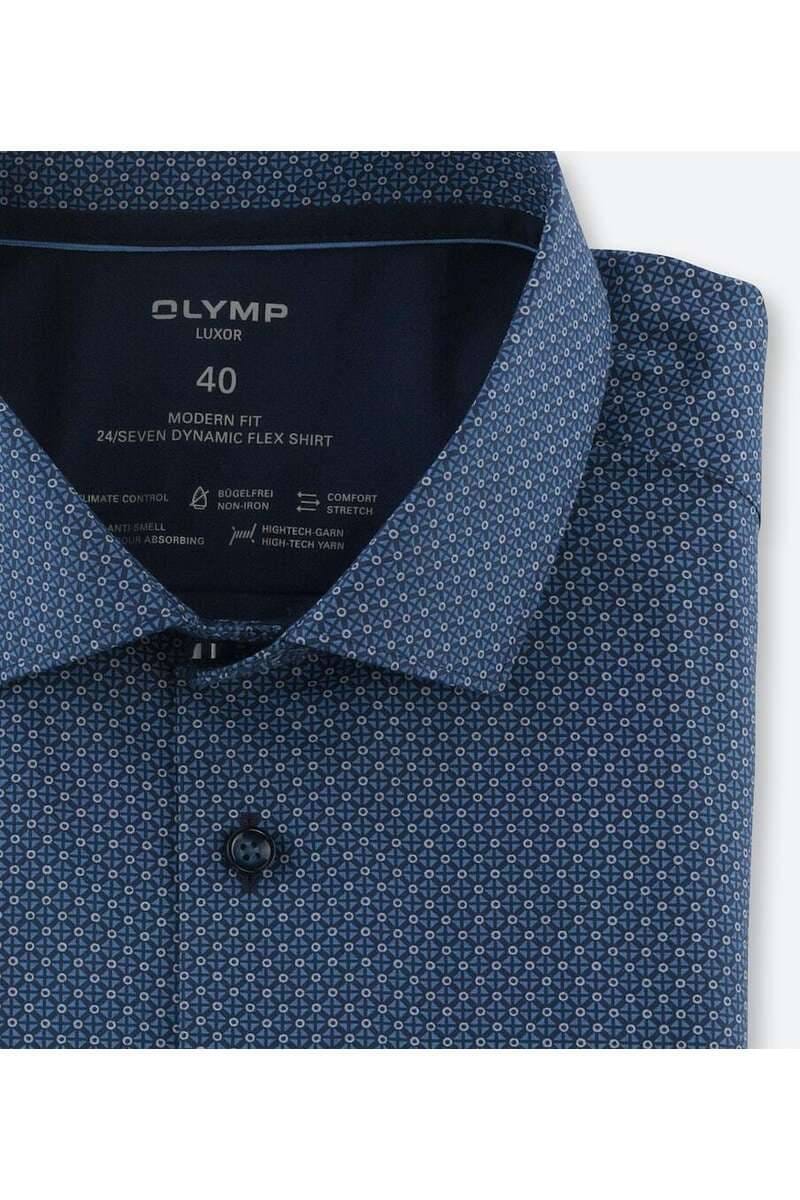 OLYMP Luxor 24/Seven Modern Fit Overhemd marine, Motief | Overhemden.com