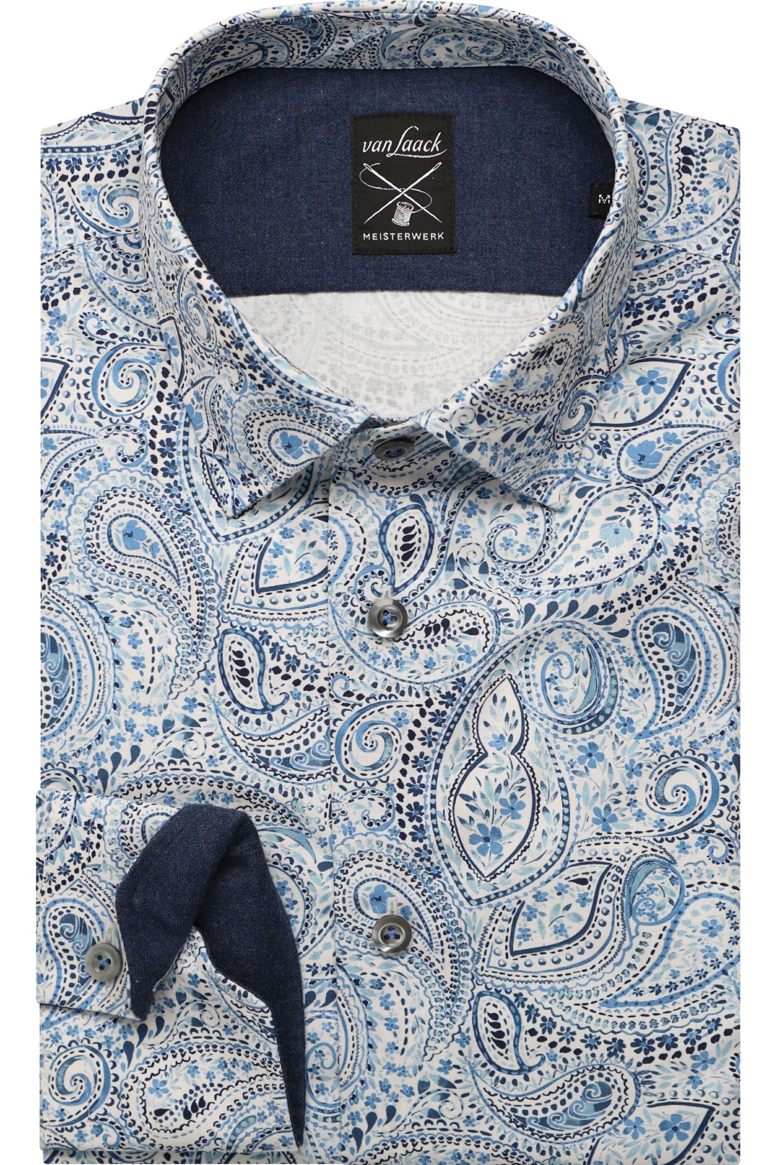 van Laack Chef-d'œuvre Slim Fit Chemise bleu, Paisley Overhemden