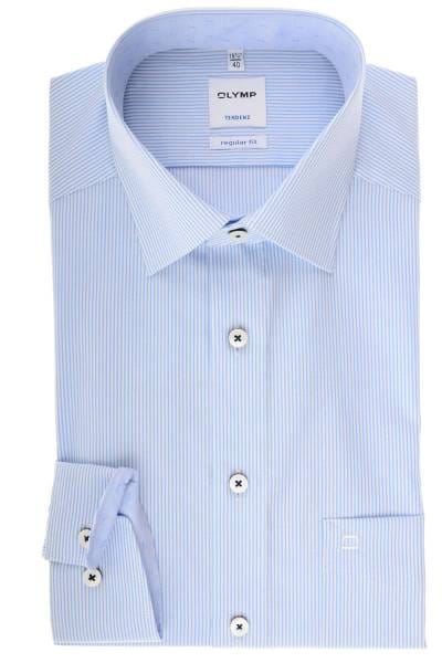 Olymp Tendenz Regular Fit Hemd bleu/weiss, Gestreift