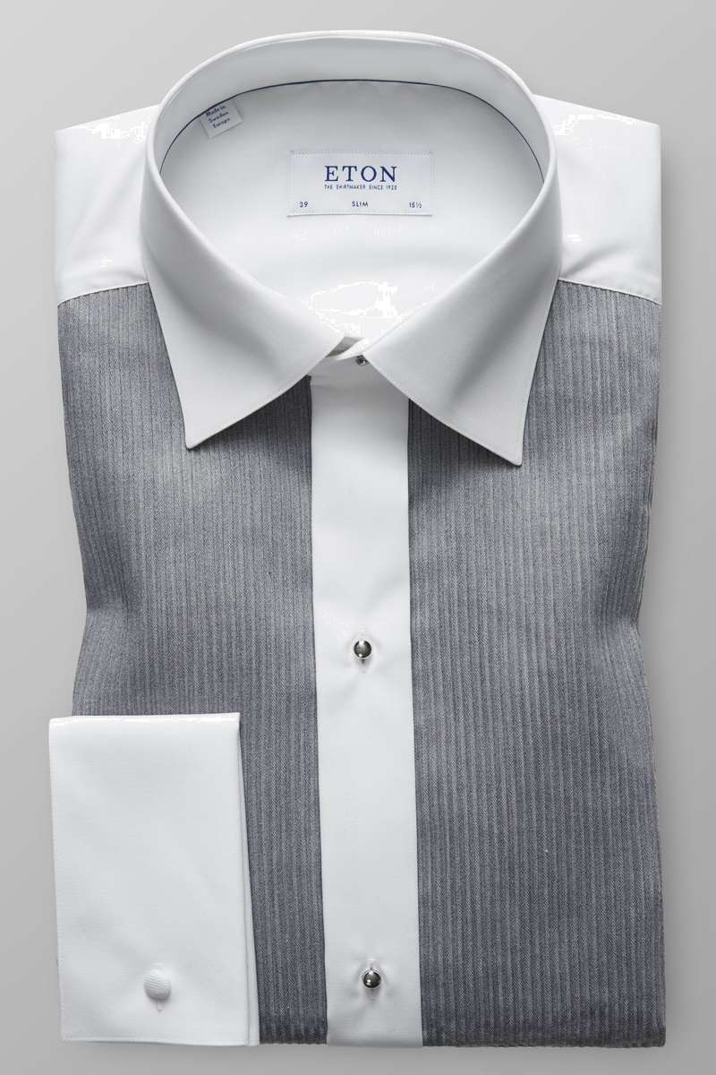 ETON Slim fit Hemd grau, Einfarbig 40 - M ETON Slim fit Hemd grau, Einfarbig 40 - M