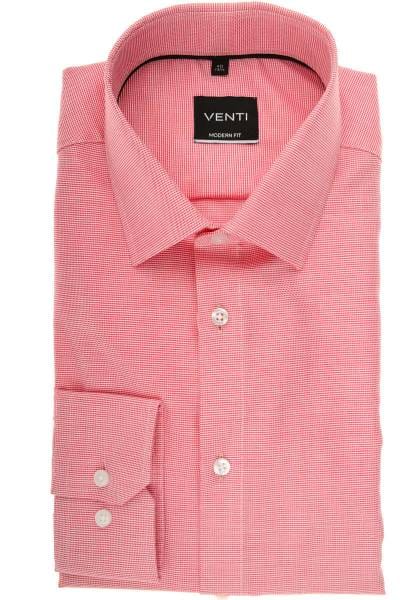 Venti Modern Fit Hemd rot, Faux-uni