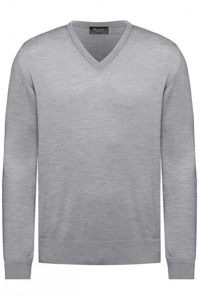 März Strick - V-Ausschnitt Pullover - grau