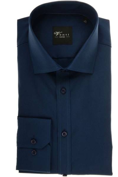 Venti Slim Fit Hemd navy, Einfarbig